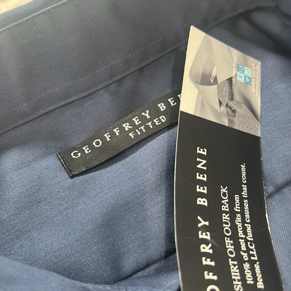 15 32/33 NAVY BLUE MENS DRESS SHIRT GEOFFREY BEENE FITTED - Picture 6 of 6